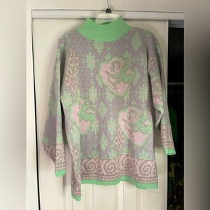 VINTAGE 80s PASTEL CUPID SWEATER